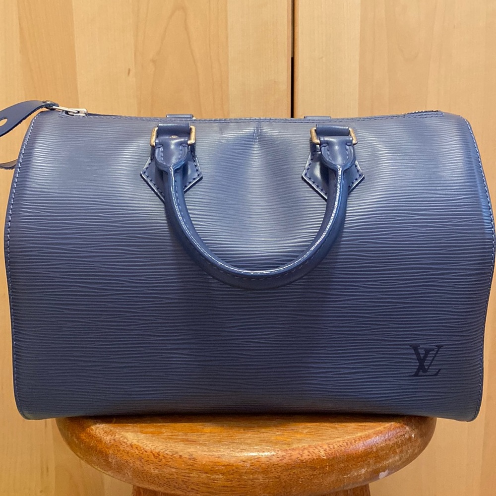 Louis Vuitton Speedy 25 Blue Epi Leather